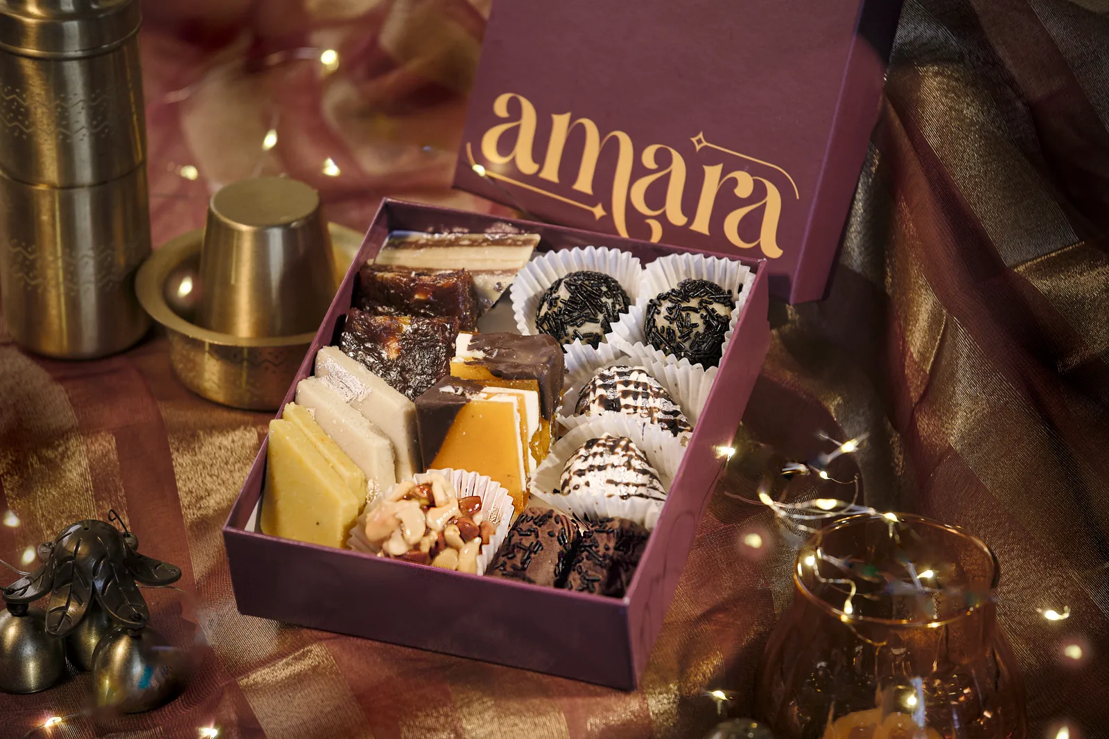 Amara traditional sweets in a floral festive gift box